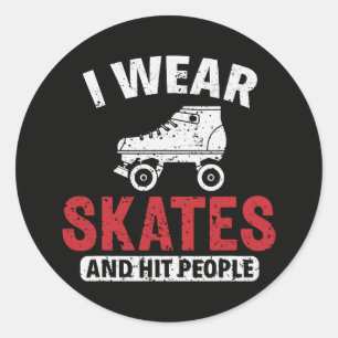 Roller Derby Skating Skate Schlittschuhläufer Runder Aufkleber
