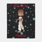 Roller Derby Snowflake Fleecedecke (Vorderseite)
