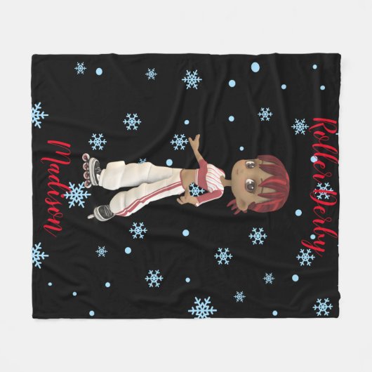 Roller Derby Snowflake Fleecedecke (Vorderseite (Horizontal))