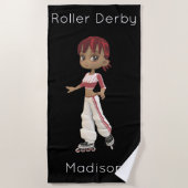 Roller Derby Strandtuch (Vorderseite)