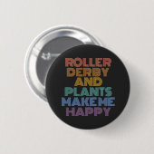 ROLLER DERBY UND PFLANZE SCHALTFON BUTTON (Vorne & Hinten)