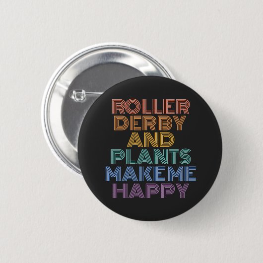 ROLLER DERBY UND PFLANZE SCHALTFON BUTTON (Vorne & Hinten)