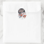 Roller Derby Vintage-Programm-Aufkleber Runder Aufkleber (Tasche)