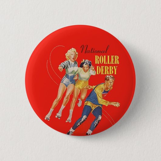 Roller Derby Vintage-Programm Button (Vorderseite)