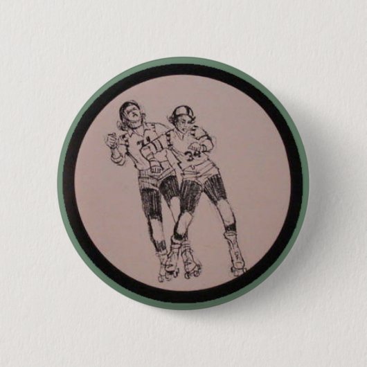Roller Derby Vintage-Programm Button (Vorderseite)