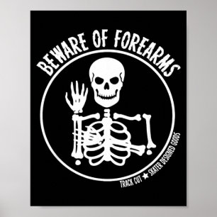 Roller Derby Vorsicht vor Unterarmen Halloween-Ske Poster