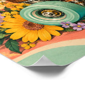 Roller Disco Blumenstrauß Kunstprint Poster (Ecke)