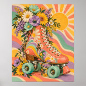 Roller Disco Blumenstrauß Kunstprint Poster (Vorne)