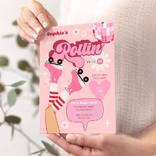 Roller Disco Geburtstagsparty Roller Skate Einladung