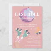 Roller Disco Modernes Retro-Brautparty Einladung (Vorderseite)