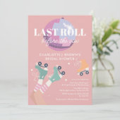 Roller Disco Modernes Retro-Brautparty Einladung (Stehend Vorderseite)