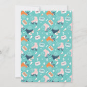 Roller Disco Modernes Retro-Brautparty Einladung (Rückseite)