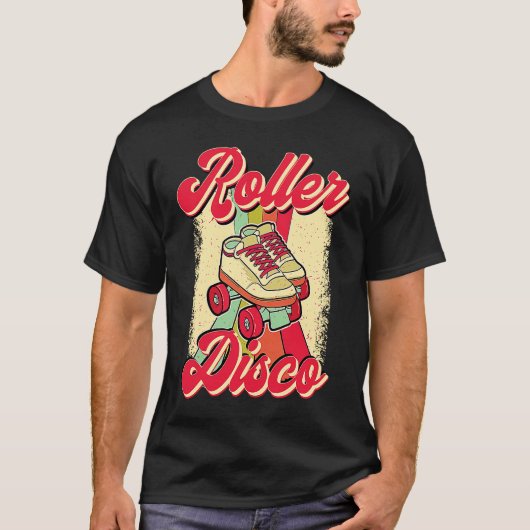Roller Disco T Party Tänzer Eislaufbahn 80er T-Shirt (Vorderseite)