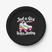 Roller Girl - Girl Who Lieben Roller Skaten Pappteller (Vorderseite)