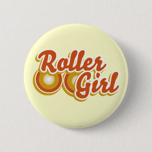 Roller Girl in Derby Button
