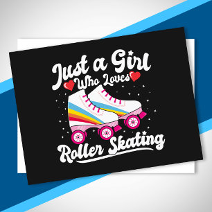 Roller Girl - Mädchen, das Rollschuhlaufen liebt Postkarte