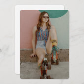 Roller Girl - Roller Skaten   Dankeskarte (Vorne/Hinten)