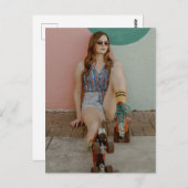 Roller Girl - Roller Skaten Postkarte (Vorne/Hinten)