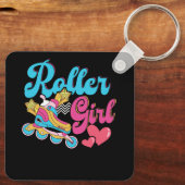 Roller Girl Skate Retro 70er 80er Rolling Skate Sk Schlüsselanhänger (Rückseite)