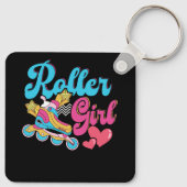 Roller Girl Skate Retro 70er 80er Rolling Skate Sk Schlüsselanhänger (Rückseite)