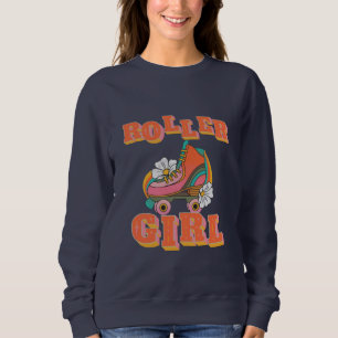 Roller Girl Vintage-Rollschuhlaufen Sweatshirt