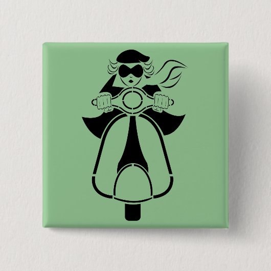 Roller-Mädchen Button (Vorderseite)