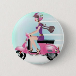 Roller-Mädchen Button