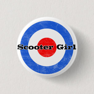 Roller-Mädchen-Button Button