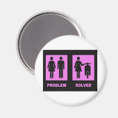 Roller Mädchen kein Problem rosa Magnet (Vorderseite/Rückseite)