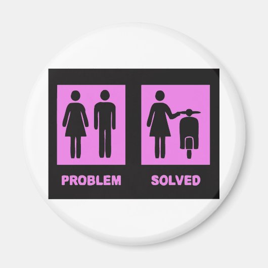 Roller Mädchen kein Problem rosa Magnet (Vorne)