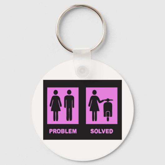 Roller Mädchen kein Problem rosa Schlüsselanhänger (Vorderseite)