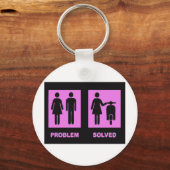 Roller Mädchen kein Problem rosa Schlüsselanhänger (Vorderseite)