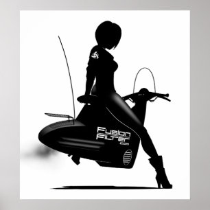Roller-Mädchen Poster