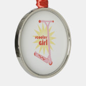Roller-Mädchen Silbernes Ornament (Rechts)