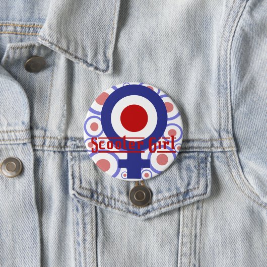 Roller-Mädchenentwurf auf Zielhintergrund Button (Beispiel)