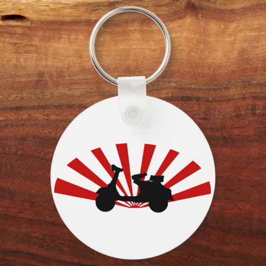 Roller mit aufsteigender Sonnenuntergang Schlüsselanhänger (Vorderseite)