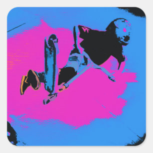 Roller mit hoher Luftwaffe Quadratischer Aufkleber