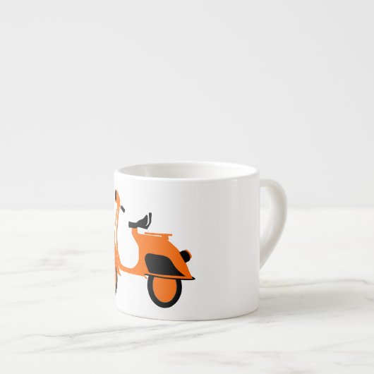 Roller-Orange Espressotasse (Vorderseite Rechts)