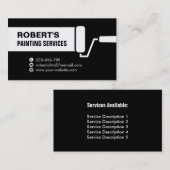 Roller Paint Brush Painting Services Black Visitenkarte (Vorne/Hinten)