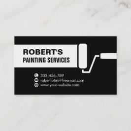 Roller Paint Brush Painting Services Black Visitenkarte