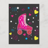 Roller Pink Roller Skate Roller Skaten Postkarte (Vorderseite)