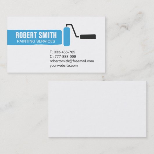 Roller Pinselstrich Visitenkarte (Vorne/Hinten)