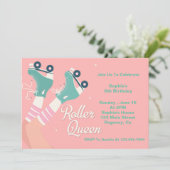 Roller Queen Retro Birthday Einladung (Stehend Vorderseite)