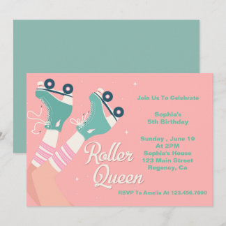 Roller Queen Retro Birthday Einladung