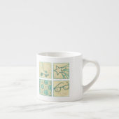 Roller Rink Woodblock Zeichnend von Chariklia Zarr Espressotasse (Rechts)