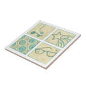 Roller Rink Woodblock Zeichnend von Chariklia Zarr Fliese (Seite)