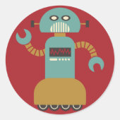 Roller Robot Round Sticker (Vorderseite)