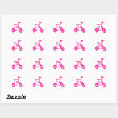 Roller Rosa Gingham Runder Aufkleber (Blatt)