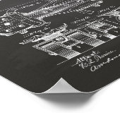 Roller Skate 1879 Patentenkabine Poster (Ecke)