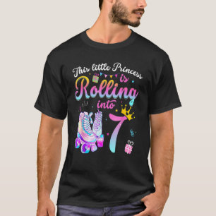 Roller Skate 7. Geburtstag 7 Jahre Altes Girl-Part T-Shirt